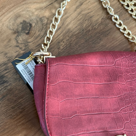 *BEBE* Michelle Mini Saddle Bag Crossbody Chain Strap Shoulder Purse - NEW - Picture 4 of 11